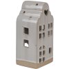 Clayre & Eef 6CE1790 Porcelánový držiak na čajovú sviečku House Beige 9x8x18 cm Country Style
