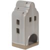 Clayre & Eef 6CE1790 Porcelánový držiak na čajovú sviečku House Beige 9x8x18 cm Country Style