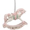 Clayre & Eef 6PR4224 Dekoratívny závesný hojdací kôň ružový 8x2x7 cm Vianoce