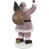 Clayre & Eef Father Christmas Figúrka ružová 43 cm Polyresinová vianočná dekorácia