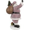 Clayre & Eef Father Christmas Figúrka ružová 43 cm Polyresinová vianočná dekorácia