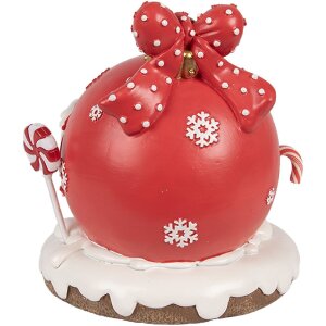 Clayre Eef 6PR4340 Perníková chalúpka LED Červená polyresinová Vianočná chalúpka vo vidieckom štýle