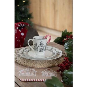 Clayre Eef GBB50 Kôš na chlieb Gingerbread House Brown Round Cotton Ø 15x16 cm