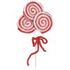Clayre & Eef 65854 Dekorácia Lollipop 15x1x30 cm červená biela plastová