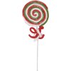 Clayre & Eef 65855 Vianočná dekorácia Lollipop 10x1x42 cm červená biela zelená