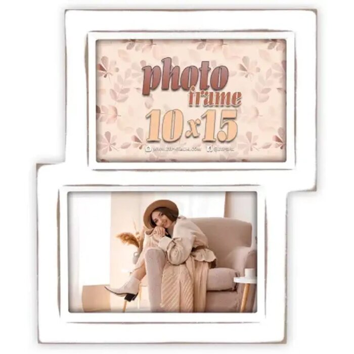 ZEP Drevený fotorámček Kepler 2Q 2 fotografie 10x15 cm biely