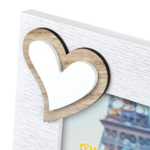 ZEP fotorámik Lavinia 10x15 cm drevo s aplikáciami srdca na výšku