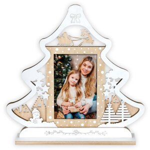 ZEP Vianočný fotorámček Julia wood 10x15 cm slávnostný dizajn sobie sane
