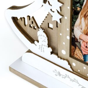 ZEP Vianočný fotorámček Julia wood 10x15 cm slávnostný dizajn sobie sane