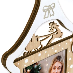 ZEP Vianočný fotorámček Julia wood 10x15 cm slávnostný dizajn sobie sane