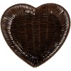 Clayre & Eef 65716 Súprava košíkov 3-dielna v tvare srdca hnedá plastová 28/25/22 cm