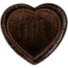 Clayre & Eef 65716 Súprava košíkov 3-dielna v tvare srdca hnedá plastová 28/25/22 cm