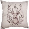 Clayre & Eef GTW21 Obliečka na vankúš béžovo-hnedá s motívom jeleňa 45x45 cm Country štýl