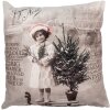 Clayre & Eef KT021.373 Obliečka na vankúš 45x45 cm Béžová Hnedá Vintage Retro