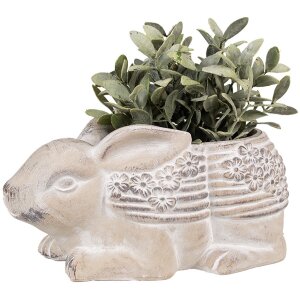 Clayre & Eef 6TE0543 Kvetináč Rabbit Beige Brown 30x17x13 cm Stone