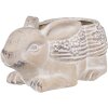 Clayre & Eef 6TE0543 Kvetináč Rabbit Beige Brown 30x17x13 cm Stone