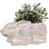 Clayre & Eef 6TE0543 Kvetináč Rabbit Beige Brown 30x17x13 cm Stone