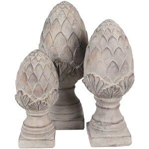 Clayre & Eef 6TE0545S Dekoratívna šiška sivá Ø 12x26 cm