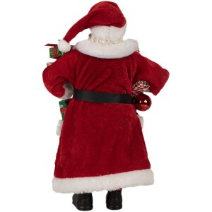 Clayre & Eef 65594 Vianočná dekorácia Father Christmas červená biela 16x10x27 cm