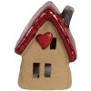 Clayre & Eef 6CE1777 Dekorácia Domček Hnedočervená keramika 10x8x13 cm Vidiecky štýl