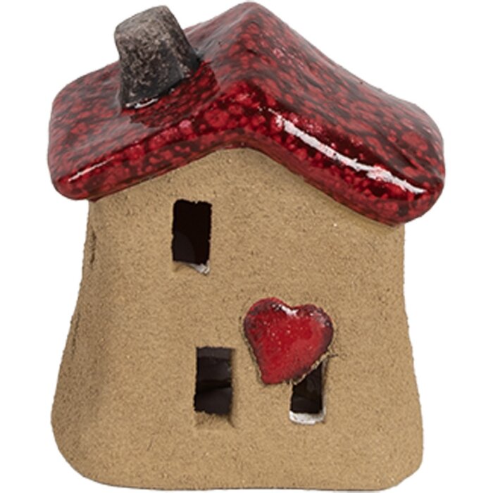 Clayre & Eef 6CE1778 Dekoratívny domček Hnedočervená keramika 7x6x8 cm