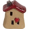 Clayre & Eef 6CE1778 Dekoratívny domček Hnedočervená keramika 7x6x8 cm