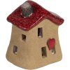 Clayre & Eef 6CE1778 Dekoratívny domček Hnedočervená keramika 7x6x8 cm