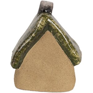 Clayre & Eef 6CE1780 Dekorácia Domček Hnedozelená keramika 7x6x9 cm