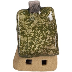 Clayre & Eef 6CE1780 Dekorácia Domček Hnedozelená keramika 7x6x9 cm