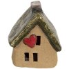 Clayre & Eef 6CE1780 Dekorácia Domček Hnedozelená keramika 7x6x9 cm