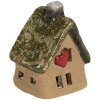 Clayre & Eef 6CE1780 Dekorácia Domček Hnedozelená keramika 7x6x9 cm