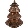 Clayre & Eef 6GL4574KO Vianočný stromček LED Ø 16x22 cm medené sklo vidiecky štýl