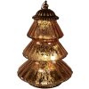 Clayre & Eef 6GL4574KO Vianočný stromček LED Ø 16x22 cm medené sklo vidiecky štýl
