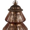 Clayre & Eef 6GL4574KO Vianočný stromček LED Ø 16x22 cm medené sklo vidiecky štýl