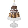 Clayre & Eef 6PR4247 Dekoratívny koláč Perník Ø 29x52 cm Hnedý biely vidiecky štýl