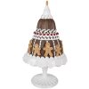 Clayre & Eef 6PR4247 Dekoratívny koláč Perník Ø 29x52 cm Hnedý biely vidiecky štýl