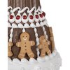 Clayre & Eef 6PR4247 Dekoratívny koláč Perník Ø 29x52 cm Hnedý biely vidiecky štýl