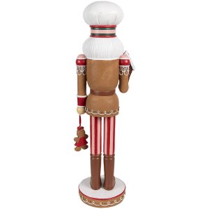 Clayre & Eef 6PR4257 Vianočná dekorácia Luskáčik na orechy hnedý červený 13x12x46 cm Polyresin