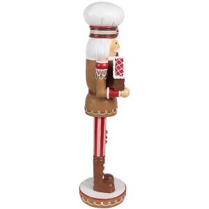 Clayre & Eef 6PR4257 Vianočná dekorácia Luskáčik na orechy hnedý červený 13x12x46 cm Polyresin