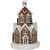 Clayre & Eef 6PR4307 Vianočný domček LED Ø 21x33 cm hnedý ružový 3xAAA