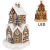 Clayre & Eef 6PR4307 Vianočný domček LED Ø 21x33 cm hnedý ružový 3xAAA