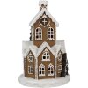 Clayre & Eef 6PR4307 Vianočný domček LED Ø 21x33 cm hnedý ružový 3xAAA