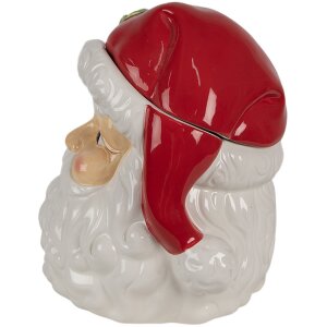 Clayre & Eef 6CE1847 Úložný plech Father Christmas White Red 19x18x22 cm