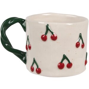Clayre & Eef 6CEMU0149 Hrnček Cherries Beige Red...