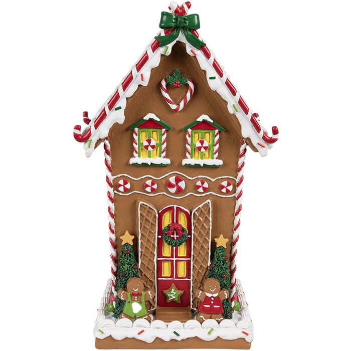 Clayre & Eef 6PR4251 Perníková dekorácia Hnedá biela 18x14x31 cm