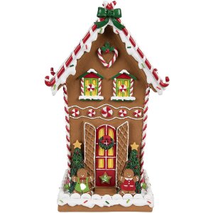 Clayre & Eef 6PR4251 Perníková dekorácia Hnedá biela 18x14x31 cm