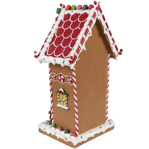 Clayre & Eef 6PR4251 Perníková dekorácia Hnedá biela 18x14x31 cm