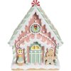 Clayre & Eef 6PR4263 Dekoratívny domček ružový 20x16x25 cm Polyresin Vianočné