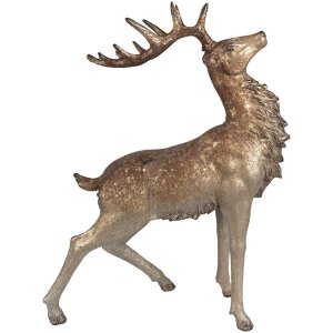 Clayre & Eef 6PR4294 Dekorácia Deer Brown Zlatá farba 33x16x42 cm