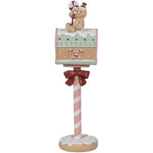 Clayre & Eef 6PR4265 Vianočná dekorácia poštová schránka ružová 11x10x36 cm Polyresin